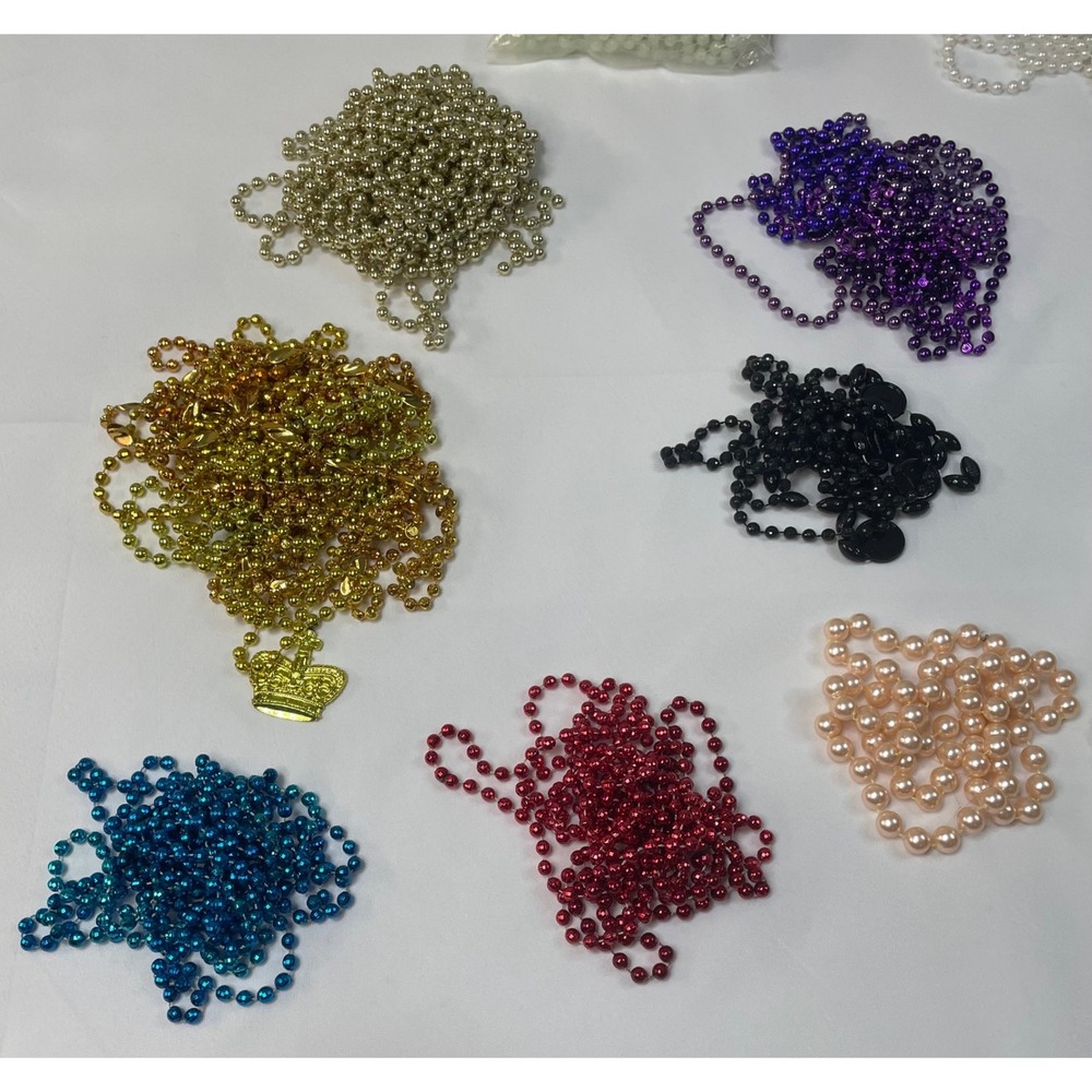 Bulk lot of 11 strands pearl beads, crown charm, jewelry making craft supplies - Picture 3 of 5